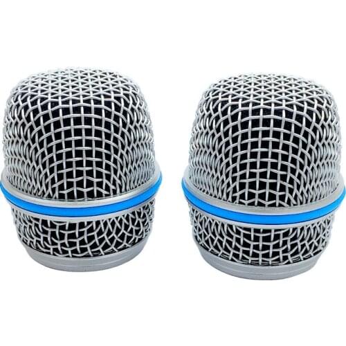 Finlemho Microphone Shield Mesh Accessories Covers 2PCS Windscreen Ball Head Grill Beta 57A For Handheld Microphone Wireless