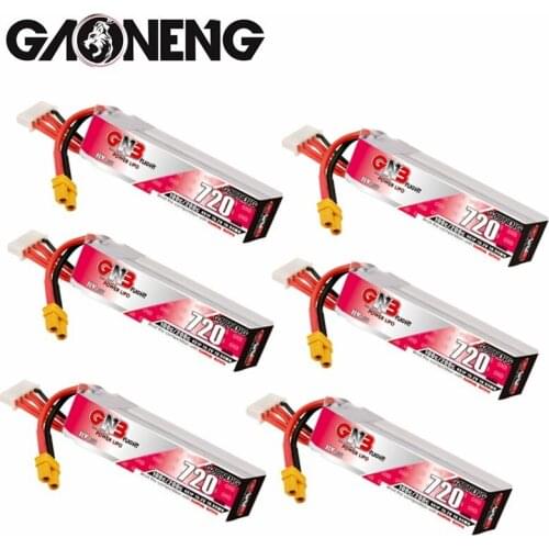 6PCS/SET GNB GAONENG 15.2V 720mAh 100C 4S HV lithium battery for RC FPV Racing Drone Tinywhoop Frame Kit Tinywhoop Spare Parts