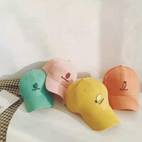 New Fruits Embroidery Baseball Cap Cotton 100% Hipster Hat Fruit strawberry Dad Hat Hip Hop Cotton Snapback Cap hats