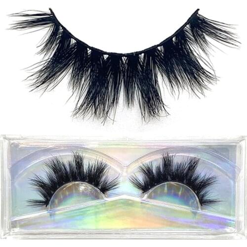 D22 17MM 5D Mink Eyelashes Natural Fluffy Extension Colorful Reflective Cross Party Holiday Simulation Hair 3D Eye Lashes E14