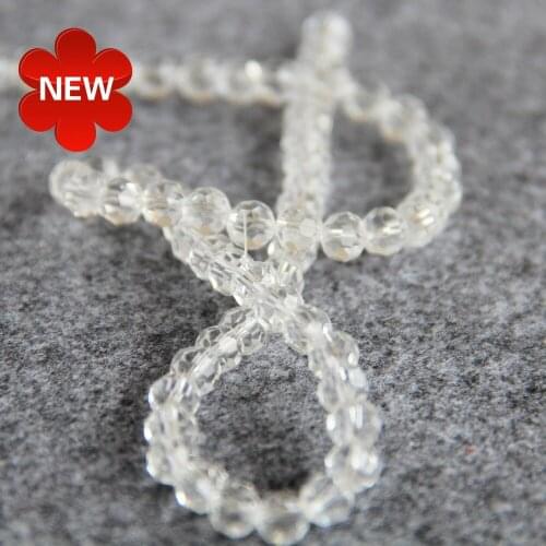 For Necklace 6mm Faceted Clear White AB+ Colorful Glass Crystal Beads Semi Finished Stone Loose 15inch DIY Jewelry Making Design