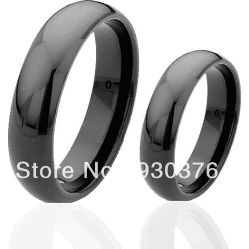 Customize Hot Sale Jewelry Tungsten black Smooth ring Couples Rings By Pair, 100% Tungsten Carbide Free shipping +Free engrave