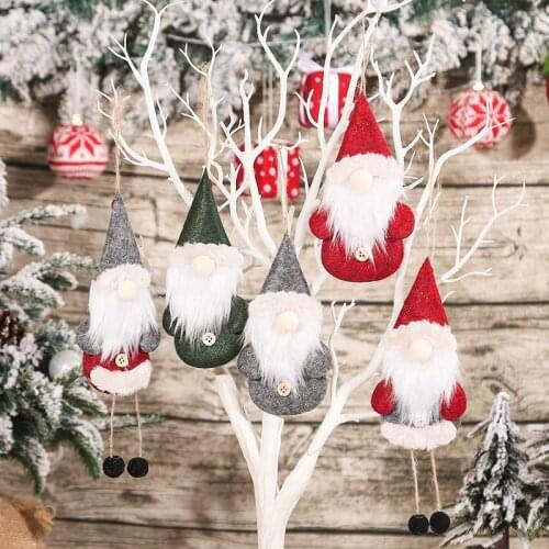 Merry Christmas Ornaments Santa Claus Xmas Tree Hanging Ornament Doll Decoration for Home Navidad Pendant Gifts New Year 2022