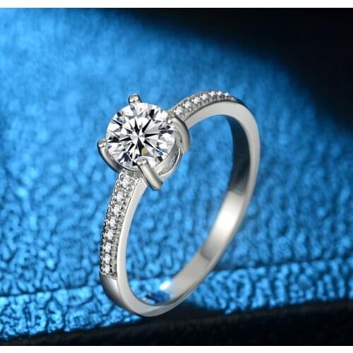 Fashion Luxury Crystal Engagement Ring for Women AAA Cubic Zirconia 925 Sterling Silver Rings 2021 Wedding Trend Female Jewerly