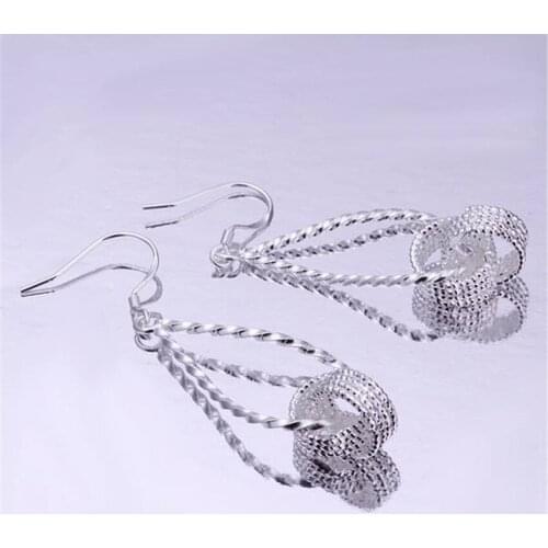 Fashion 925 Sterling Silver Earrings Cute Clip Bead Earrings Woman Charm Jewelry Gift