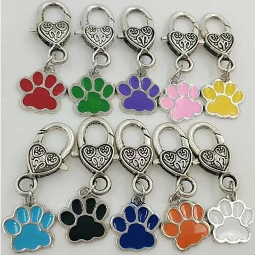FashionKeychain Tibetan silver Enamel Cats/Dog/Bear claws Peach heart lobster buckle charm pendant key ring DIY Fit Keychain M15