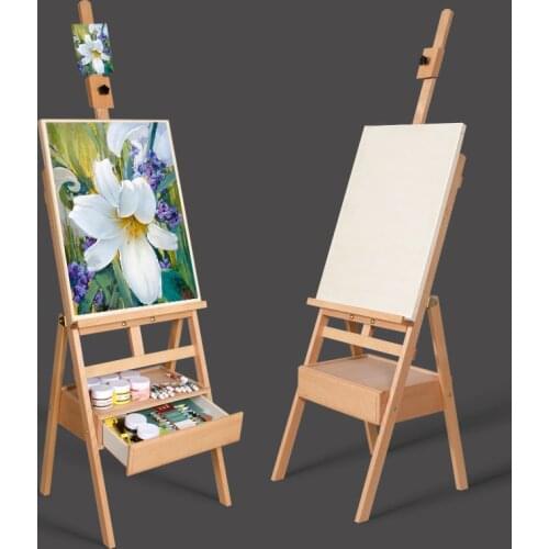 Easel Caballete Pintura Portable Painting Stand Drawer Artist Oil Paint Wooden Easel Box Art Supplies Drawing Table