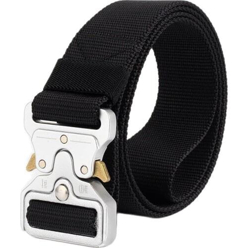 3.8cm Male Tactical military Canvas white buckles Belt Outdoor Tactical Belt mens Military Nylon Belts Army ceinture homme 19