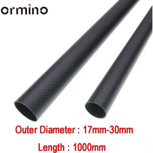 Ormino 3K Carbon Fiber Tube Length 1000mm Quadcopter Frame arm Landing Gear 18mm 19mm 20mm 22mm 24mm 25mm 30mm RC Diy Drone Kit