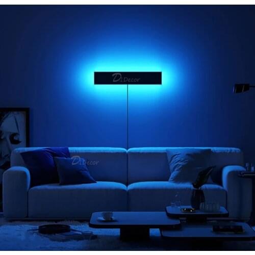 Nordic Art Led Wall Lamp Living Dining Room Decoration Rgb Color Wall Sconces Bedroom Bedside Indoor Decor Lighting Fixture