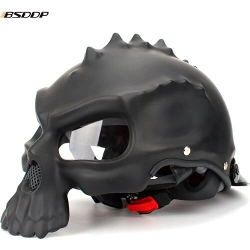 New personality fashion Double Use Helmet Skull Motorcycle Helmet Half Face Helmets Capacetes Casco Retro Casque for KTM Harley