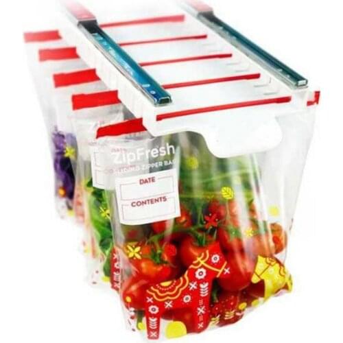 Fridge Organizer Set Storage Rack Refrigerator Storage Rack With Slide Track Kitchen Storage Rack Freezer Bag