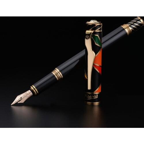 Picasso 80 Maya Rhyme of Heaven 10K Gold Nib Fountain Pen with Golden Clip and Original Gift Box for Writing Gift Collection