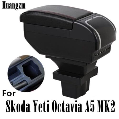 Car Arm Rest For Skoda Yeti 2009-On / Octavia Mk2 2 2005-2012 A5 Centre Console Storage Box Armrest 2006 2007 2008