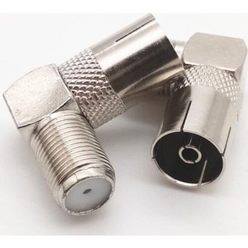 90 Degree Right Angled TV Aerial Cable Connector RF Coaxial F Female To TV Female Plug To Female Socket Butt Plug