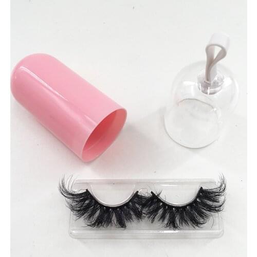 Empty 3D Full Strip Mink Lashes Custom Package Unique Capsule Bottle Eyelash Case with Clear Tray