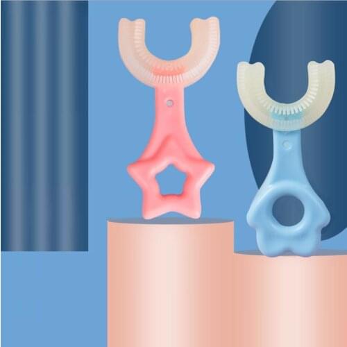 Cute Star 2-12 Old U-shaped Baby Silicone Toothbrush Childrens Teeth Baby Brush Cleaning Care Convenient Toothbrush Oral