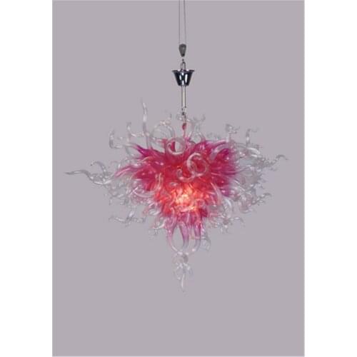 Modern Crystal Hanging LED Customized Pink Chihuly Style Chandelier for Villa Decoration