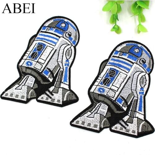5pcs/lot 8.2*10cm Iron On Robot Stickers DIY Embroidery Alien Patches for Clothing DIY Jeans Bags Coats Badge Garment Appliques