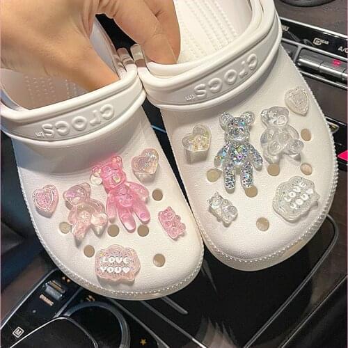 Croc Shoe Buckle Jelly Cute Bear Hole Shoe Accessories Crocses Shoe Buckle Shoe Flower Accessories Jewelry Decoration