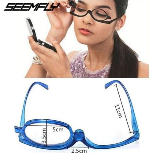 Seemfly Magnifying Glasses Rotating Makeup Reading Glasses Folding Eyeglasses Presbyopia General +1.0 +1.5 +2.0+2.5+3.0+3.5+4.0