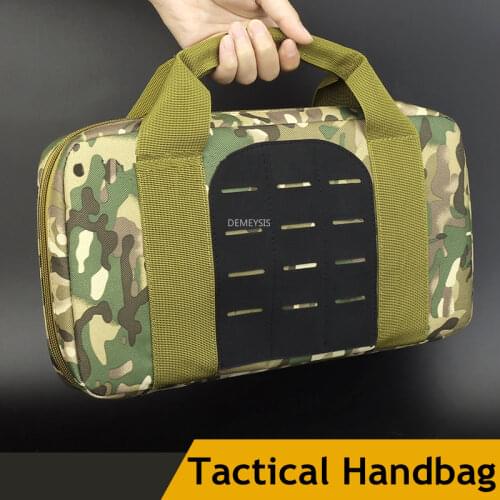 Military Tactical Molle Pistol Bag Hunting Shooting Cs Combat Wargame Portable Gun Bag Outdoor Airsoft Paintball Gun Case