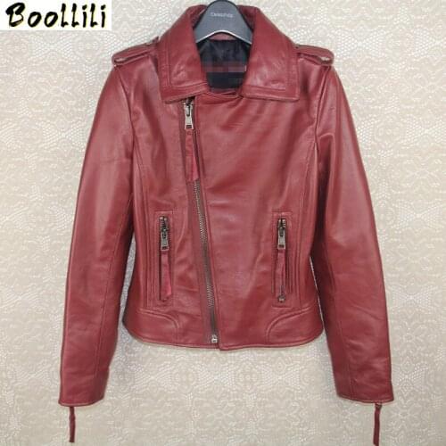Boollili Real Leather Jacket Woman Spring 2020 Sheepskin Coat Female Jacket Women Vintage Biker Jackets Plus Size Chaqueta Mujer