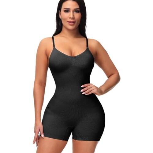 Women Seamless Bodysuit Body Shaper Slimming Waist Trainer Shapewear Butt Lifter Chest Enhancing Open-Crotch Jumpsuit