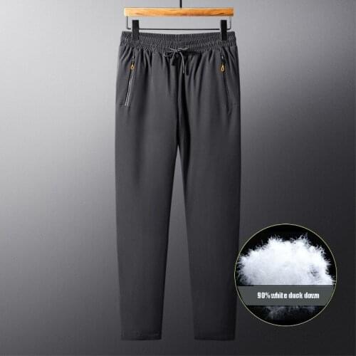 Winter Down Pants Mens Outer Wear Pants Thicker Plus Size White Duck Down Casual Warm Down Pants