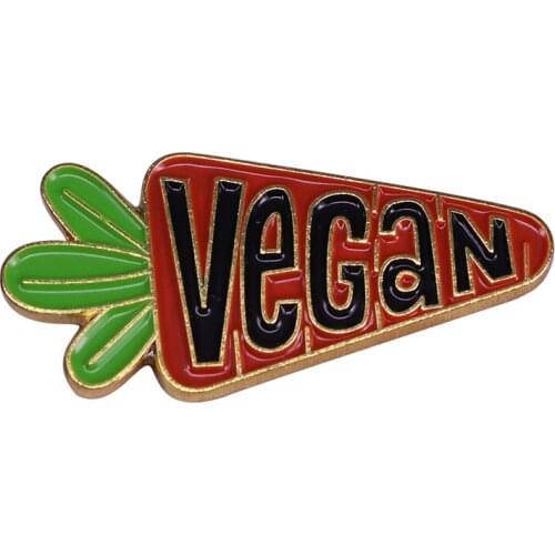 Vegan foods pin badge