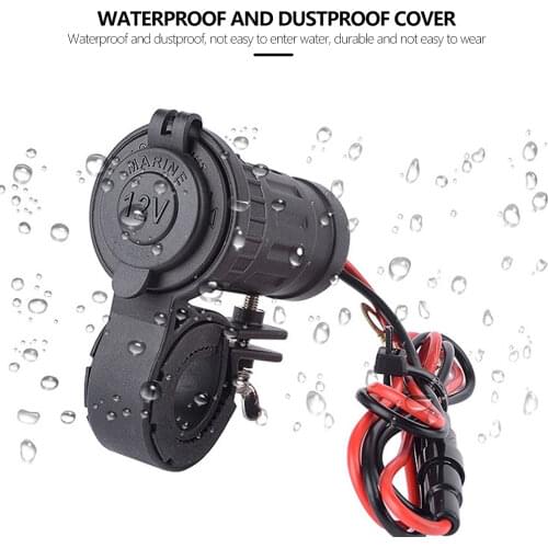12-24V Cigarette Lighter Socket Waterproof Car Boat Motorcycle Handlebar Cigarette Lighter Sockets Power Plug Outlet Dropship