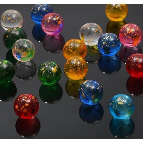 12mm Round Glass Beads No Hole Gold Dust Loose Bead For Diy Decoration Jewelry Making Accessories Display Cabinet Decor Beads