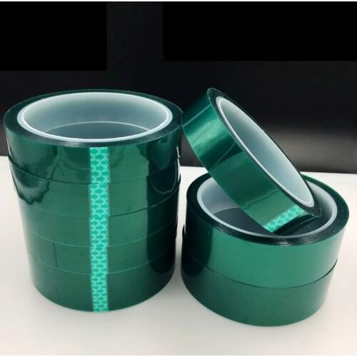 2Rolls 50mm X 33m Heat-resistant PET High Temperature Green Masking Shielding Tape for PCB Solder Plating Insulation Protection