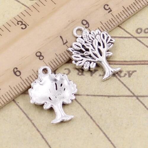20pcs Charms Life Tree 22x17mm Tibetan Bronze Silver Color Pendants Antique Jewelry Making DIY Handmade Craft