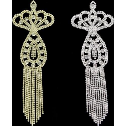 20Pcs Rhinestone Applique Sew On Garment Crystal Rhinestone Brooch Appliques For Wedding Dress