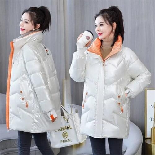 2021 Winter Down Jacket Parka Women Thicken Warm Down Cotton Coats Parkas Female Plus size Loose Cotton Overcoat Stand-up collar
