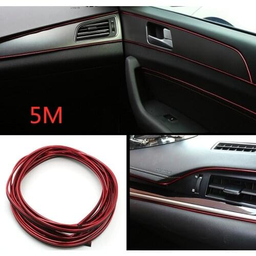 5M Super FlexibleCar Interior Moulding Trim Strip Door Gap Edge Moulding Trim Universal Decorative Line Auto Accessorie