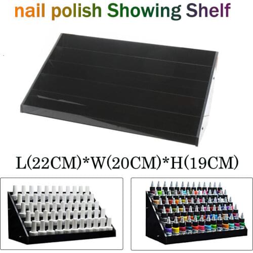 5 Tiers Acrylic Nail Polish Rack Cosmetics Organizer Display Shelf Stand black