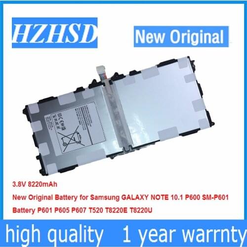 3.8V 8220mAh New Original T8220E Battery for Samsung GALAXY NOTE 10.1 P600 SM-P601 Battery P601 P605 P607 T520 T8220U