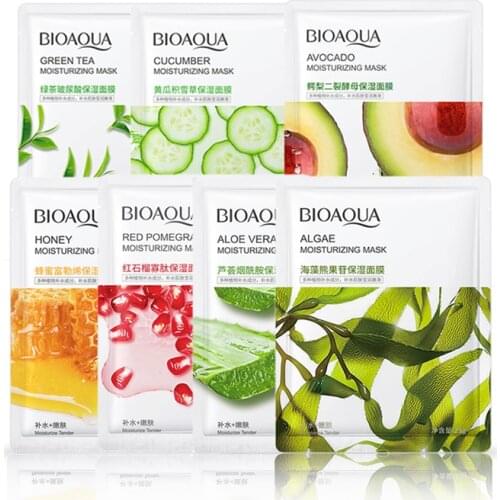 BIOAQUA 10Pcs Natural Organic Shea Butter Beauty Sun Protection Facial Mask Anti Aging Sheet Mask