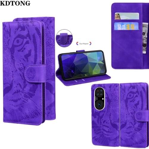 Vintage Leather Phone Case for Huawei P50 P40 P30 Pro Lite Capa Tiger Embossing Card Slot Wallet Magnetic Stand Protection Cover