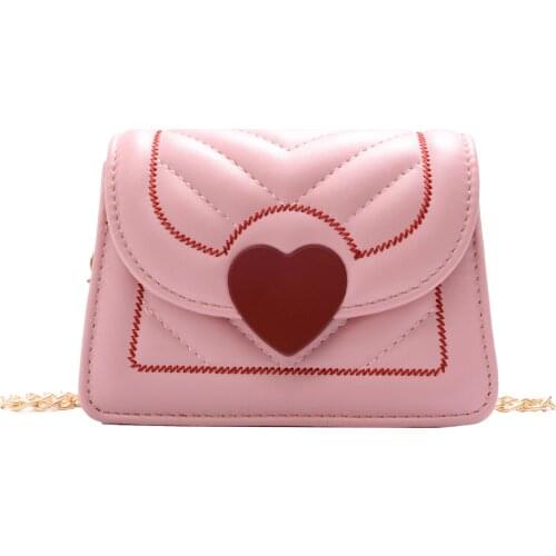 PU Children Shoulder Bags Kids Leather Messenger Bags for Girls Love Heart Infant Handbags Cute Baby Coin Purses Crossbody Bags