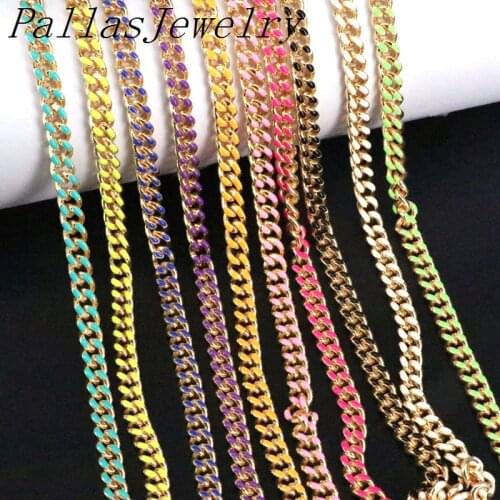 3Meters,New Design Enamel Chains, Mix Color Metal Jewelry, Colorful Chain Link, Necklace Chain, Jewelry Findings