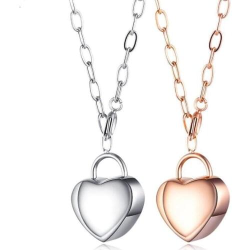 Stainless Steel Rose Gold Dainty Mini Heart Pendant Necklace Minimalism Jewelry For Women with Chain