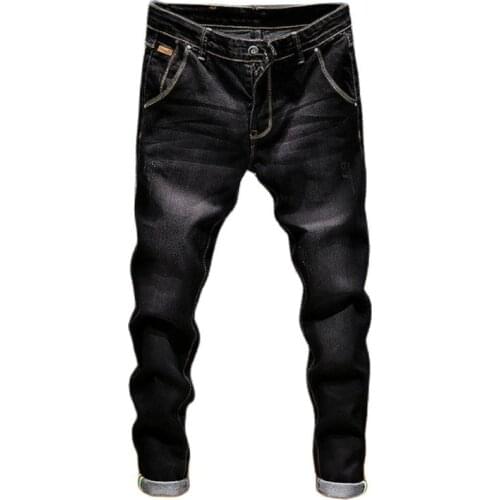 2021 Spring New Mens Jeans Fashion Slim-fit Jeans Elastic Fit Denim Pants Male Brand Trousers 6 color Size 28-36