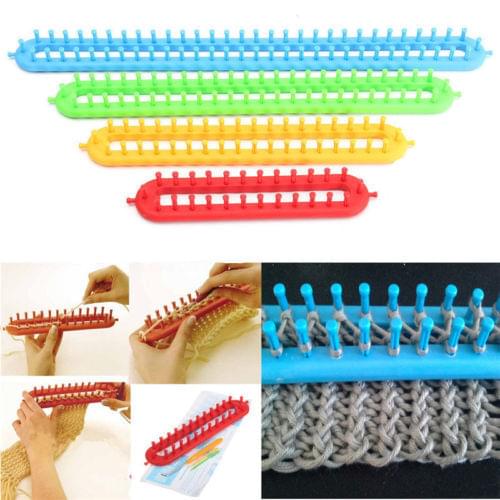 4 Size weaving Loom Knitting Knitter Kit Plastic Pompom Sock Hat Scarf Scarves Maker