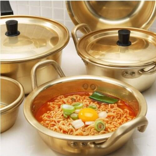 Newest Korean Ramen Noodles Pot Aluminum Soup Pot With Lid Noodles Milk Egg Soup Cooking Pot Fast Heating For Kitchen Cookware