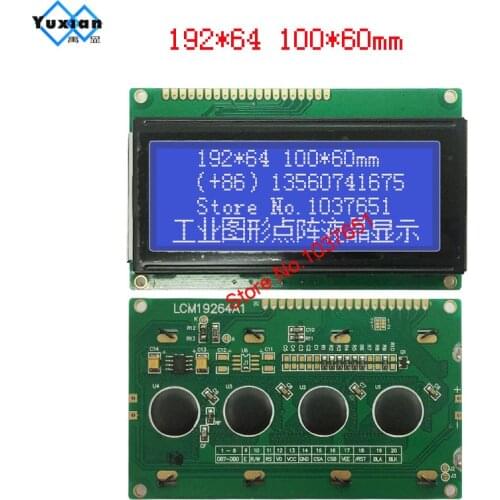 Lcd display panel 192*64 19264 screen 100*60mm 5v blue NT7108