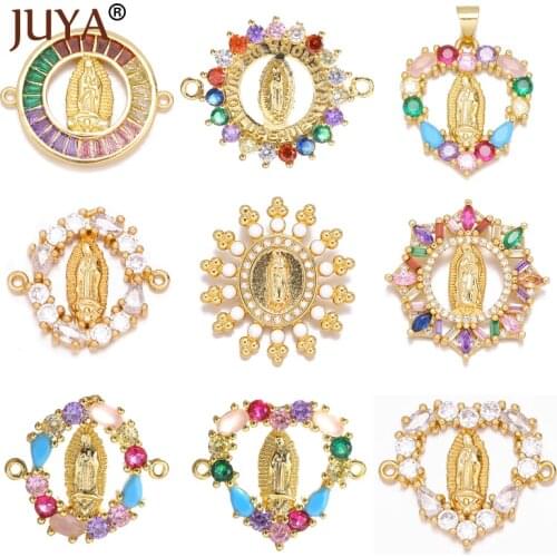 JUYA Virgin Mary Pendants Christian Connectors Jewelry Making Charms for Hand Made Womens Bracelet Necklaces Fashion Accessories