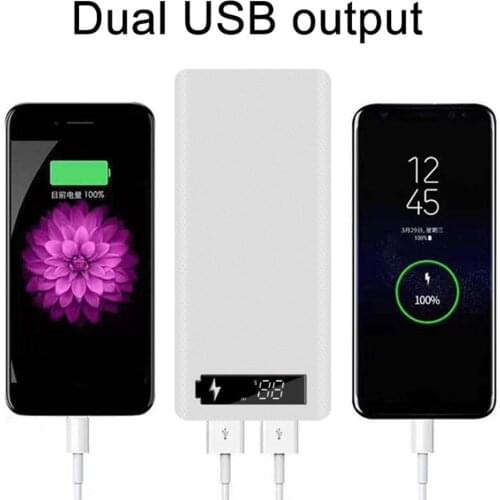 Portable Micro USB Type-C 18650 Battery Enclosure LCD DIY Mobile Power Bank Case